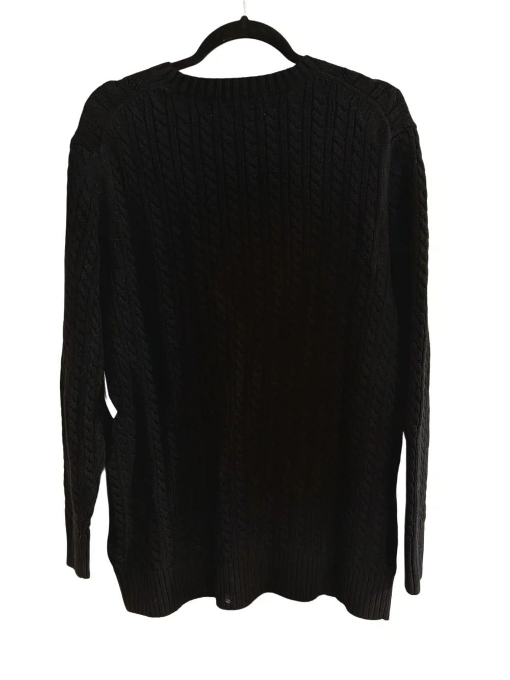 Amazon Essentials Women's Cable Knit Sweater Black Size 1X NWT Cotton - Picture 2 of 5
